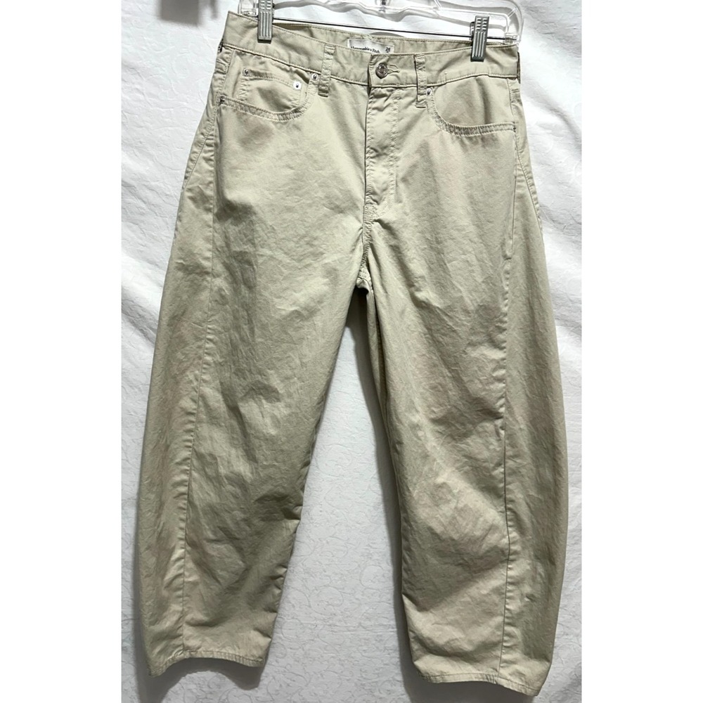 Abercrombie & Fitch Women's Size 26/2S Tan Mid Rise Barrel Pants